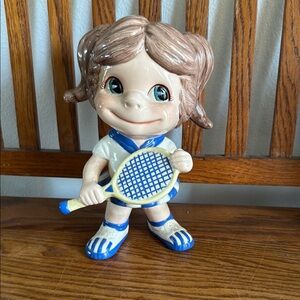 Vintage Blue and White Tennis Doll